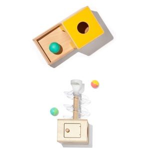 Lovevery 2 toys - ball drop and slide and seek